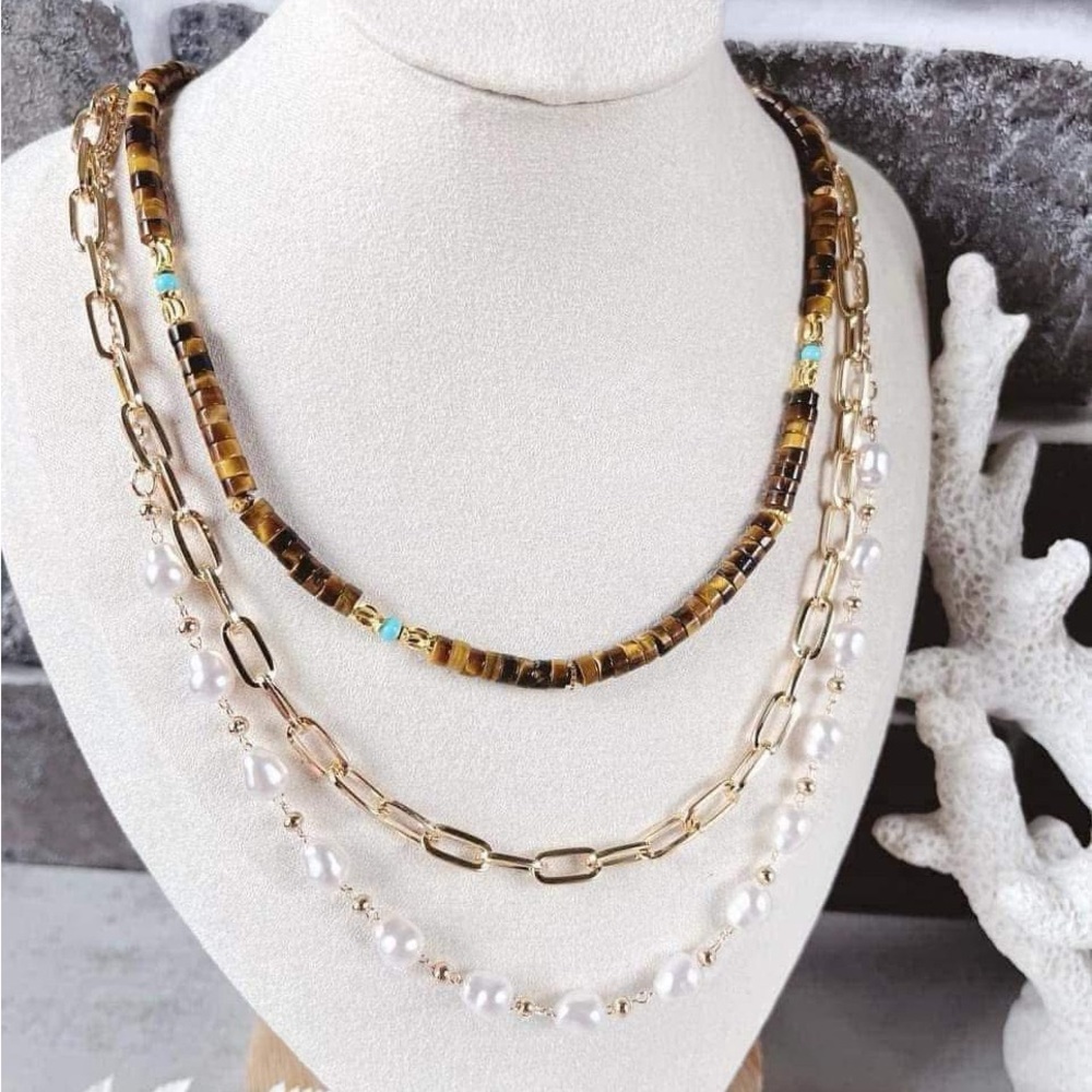 Mocha Necklace and Earring Set- Park Lane - Picture 4 of 5